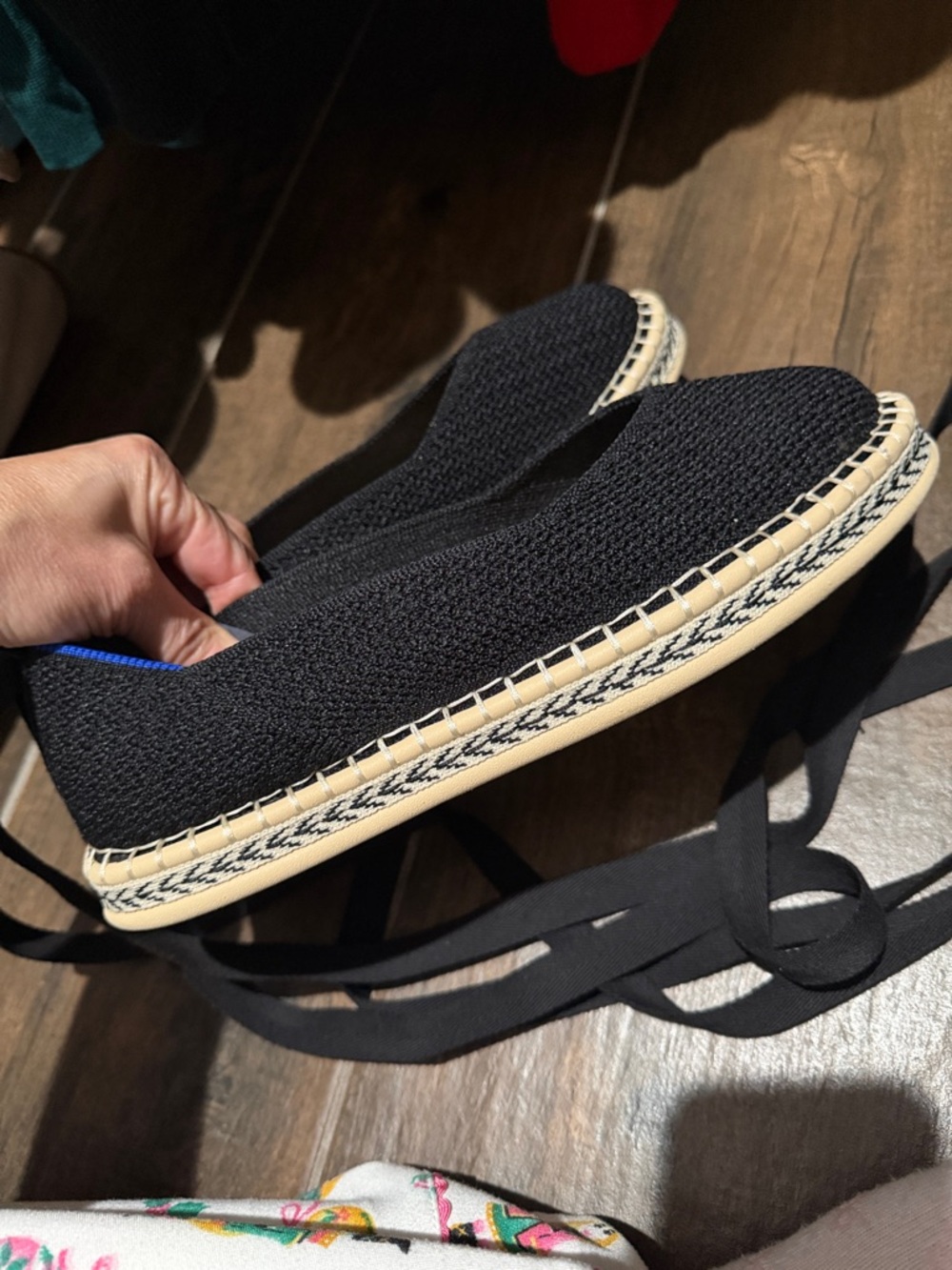 Rothy’s Black Lace-Up Espadrille Flats - Women's Shoes - Picture 4 of 8